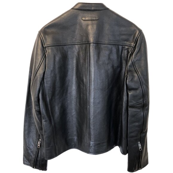 Coach Leather Racer Jacket F86594 BLACK LARGE - Picture 2 of 10